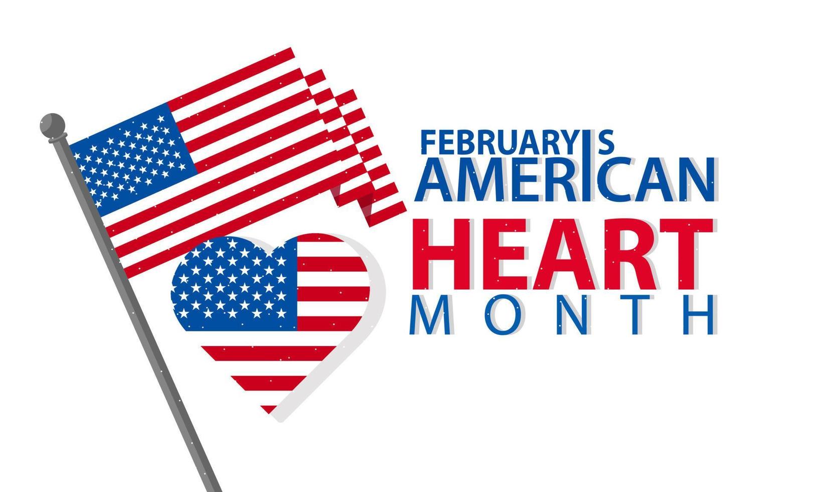 a ilustração vetorial de fevereiro é o conceito do mês do coração americano vetor