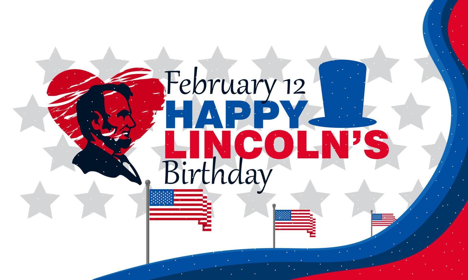 feliz aniversário lincoln, feliz dia dos presidentes nos estados unidos. aniversário de Washington. feriado federal na américa. comemorado em fevereiro. cartaz, banner e plano de fundo vetor