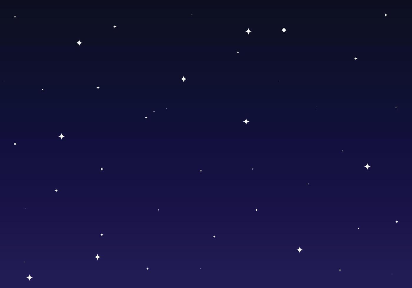 ilustração em vetor eps10 de uma noite escura brilhando céu estrelado, fundo de espaço azul escuro com estrelas