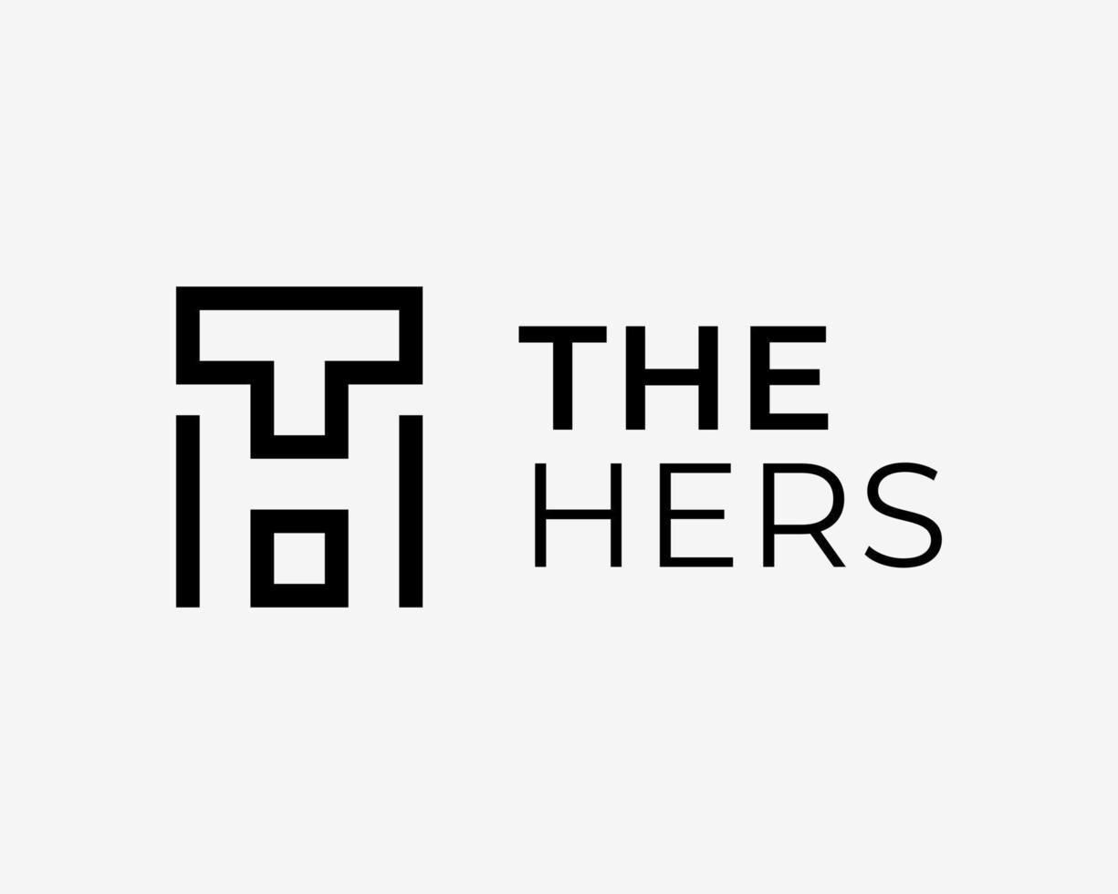 letra th ht iniciais linha simples mínimo design de logotipo de vetor de monograma moderno minimalista