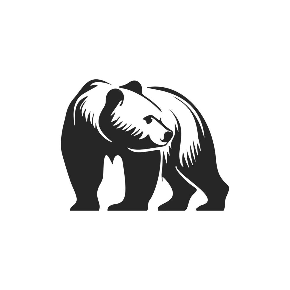 logotipo de urso preto e branco versátil ideal para uma ampla gama de indústrias. vetor