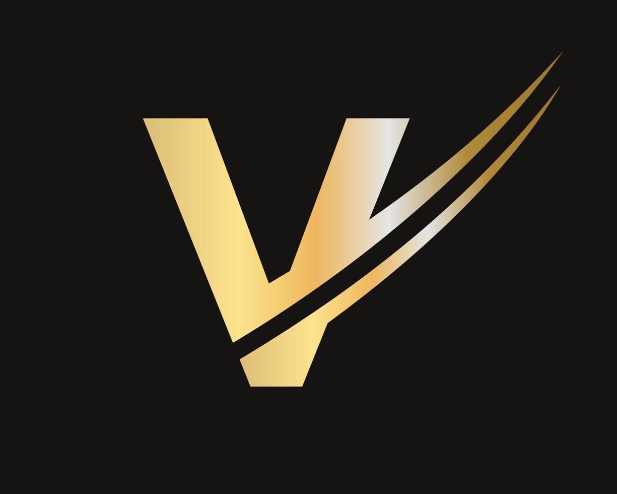 modelo de logotipo de letra inicial v design moderno e simples vetor