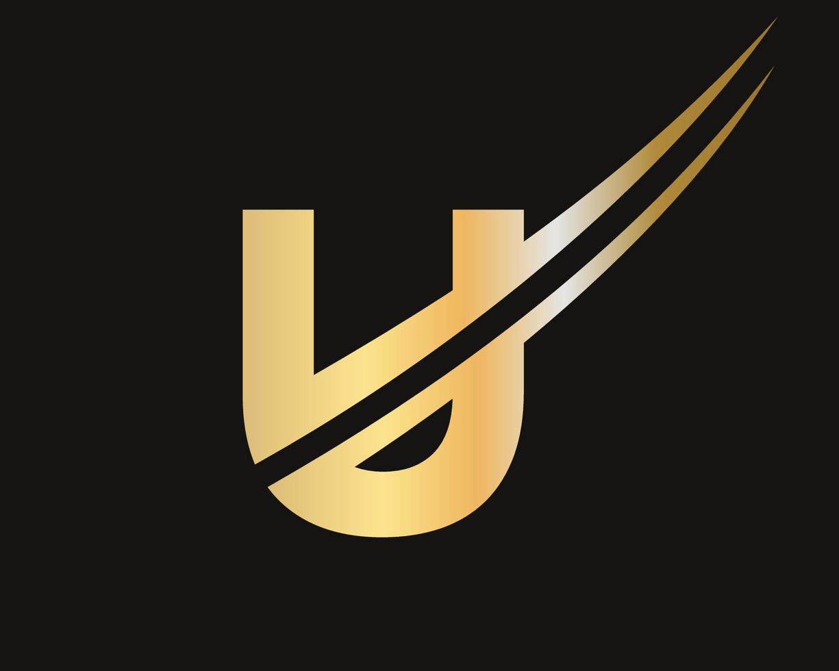 modelo de logotipo da letra inicial u design moderno e simples vetor