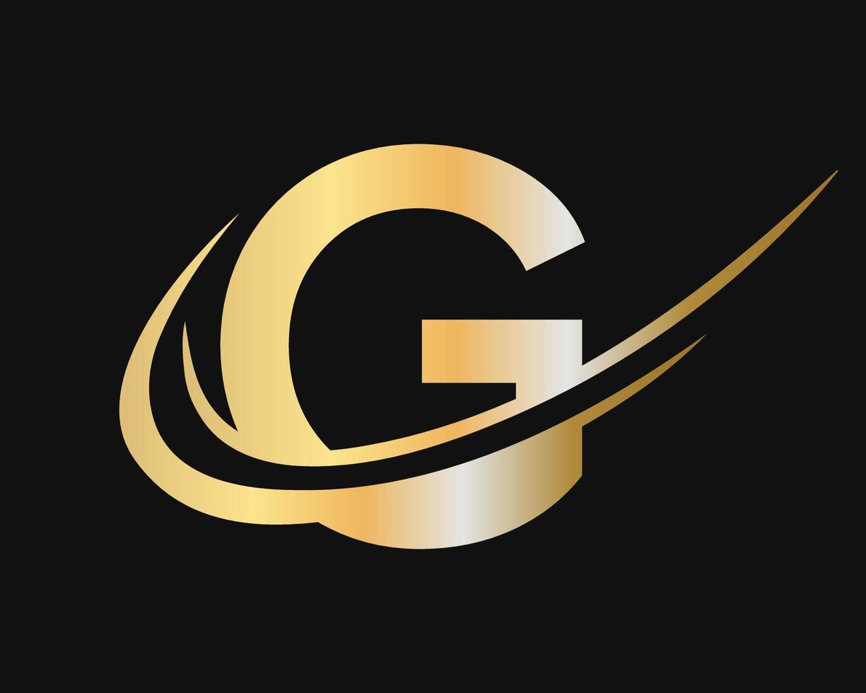 design inicial do logotipo da letra g do monograma com conceito de luxo vetor