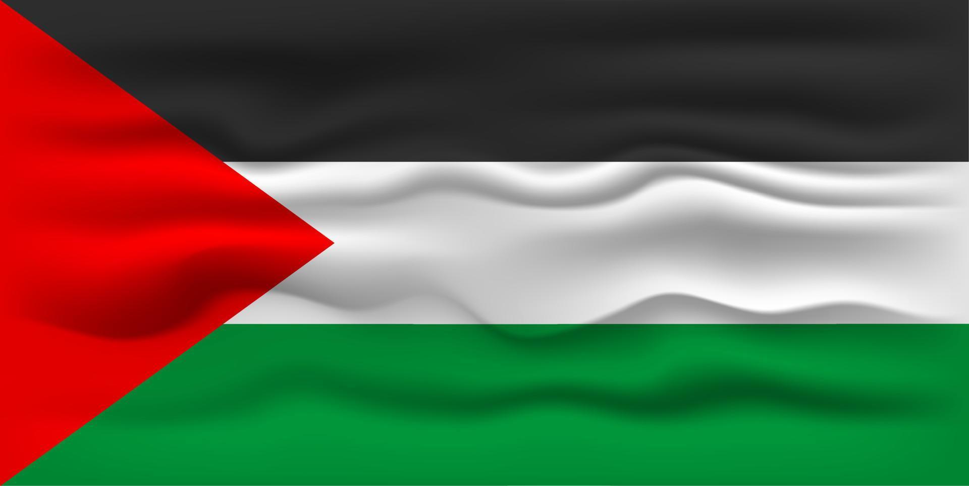 acenando a bandeira do país palestino. ilustração vetorial. vetor