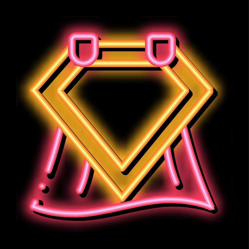 emblema herói símbolo ilustração do ícone do brilho neon vetor