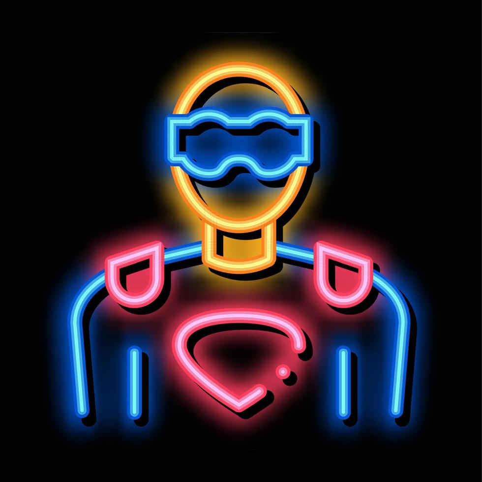 ilustração de ícone de brilho neon de homem super herói vetor