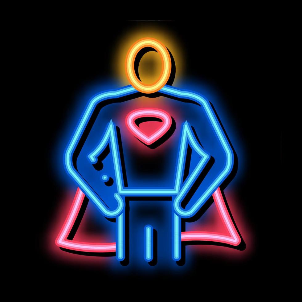 super-homem crescimento total ilustração do ícone de brilho neon vetor
