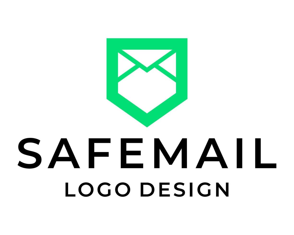 segurança protegida e design de logotipo de e-mail. vetor