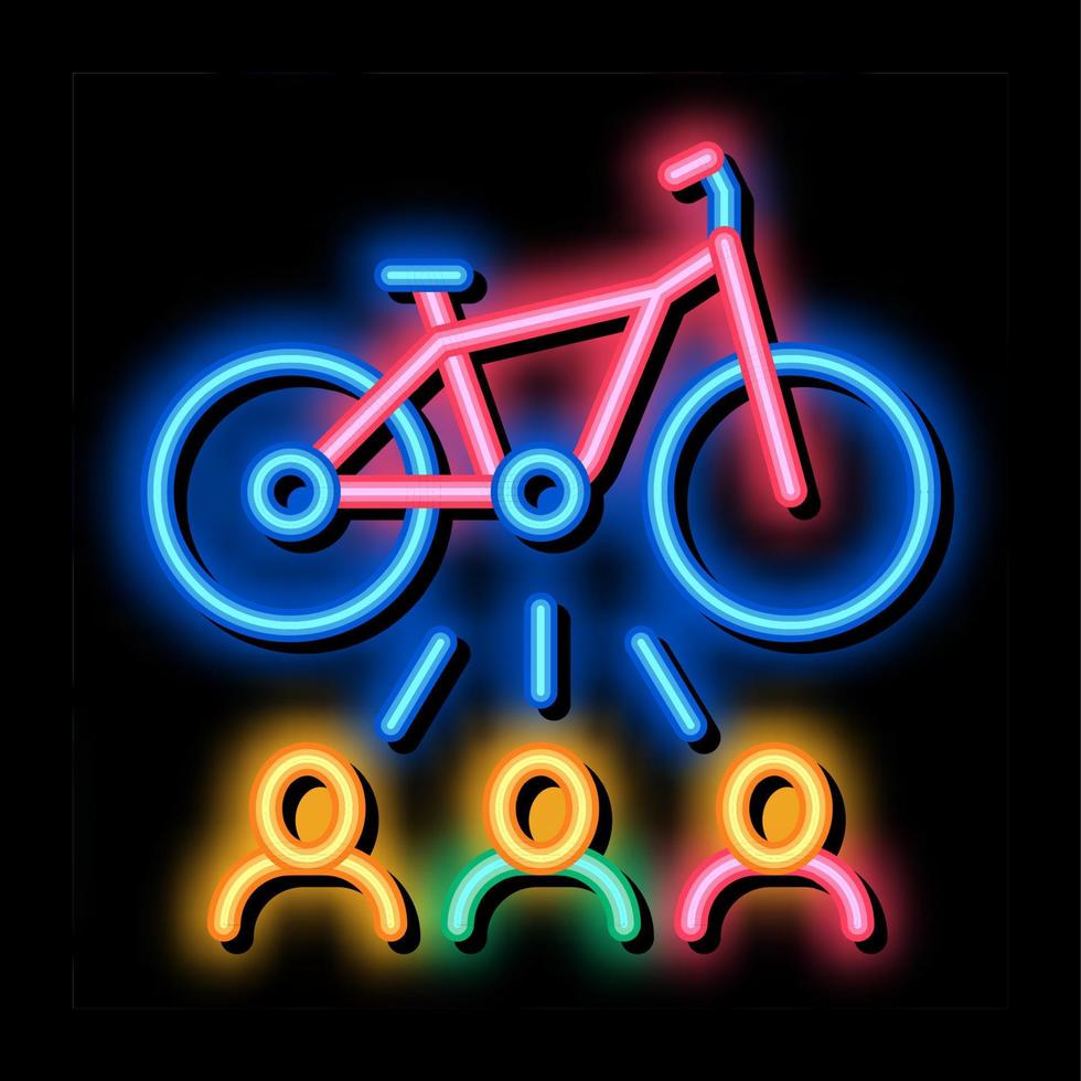candidatos a uma ilustração de ícone de brilho neon de bicicleta vetor