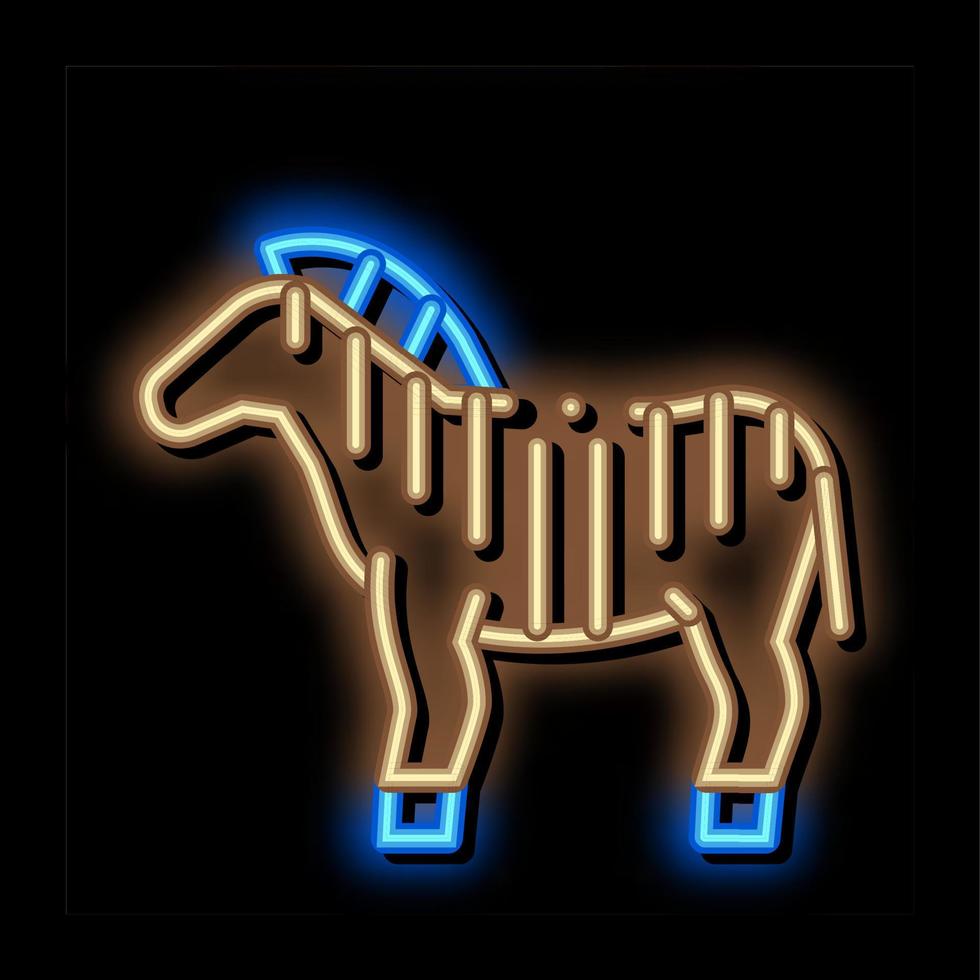 ilustração de ícone de brilho neon zebra vetor