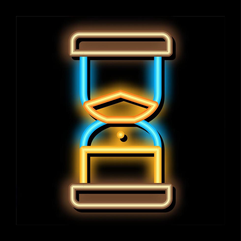ilustração de ícone de brilho de neon de ampulheta de areia vetor