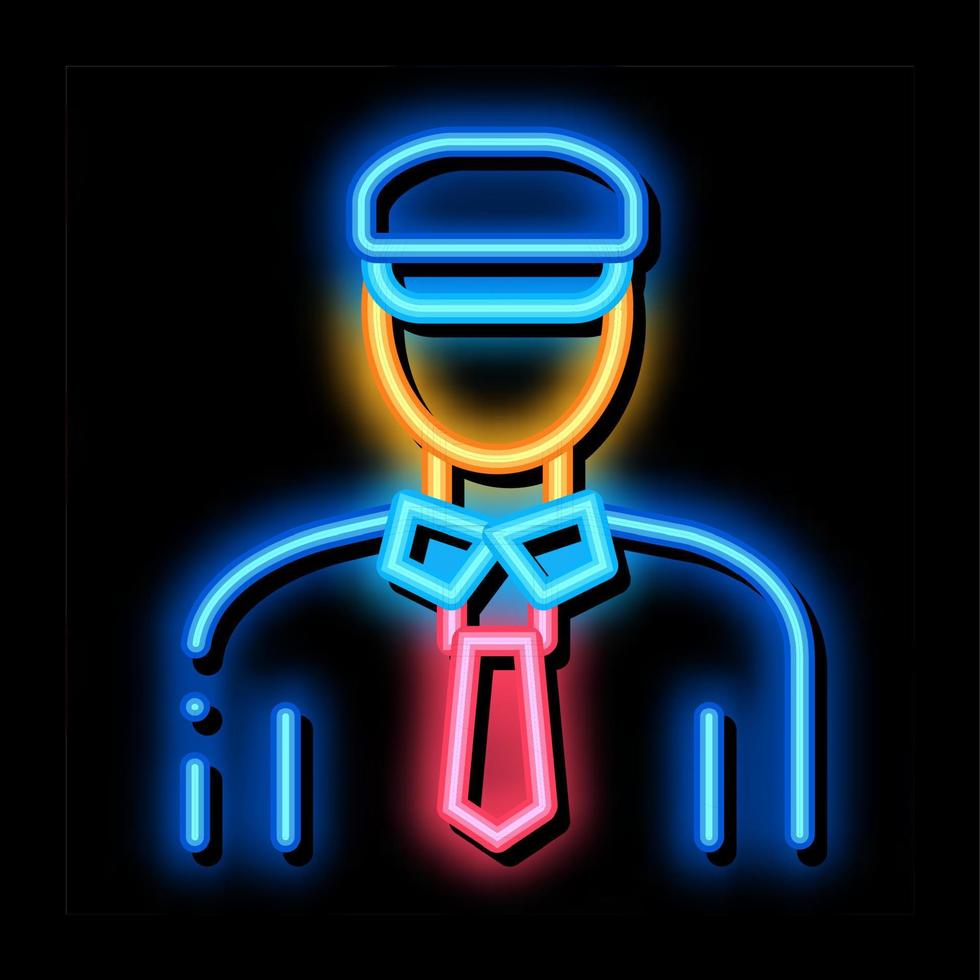 ilustração personalizada do ícone de brilho neon do homem da polícia vetor