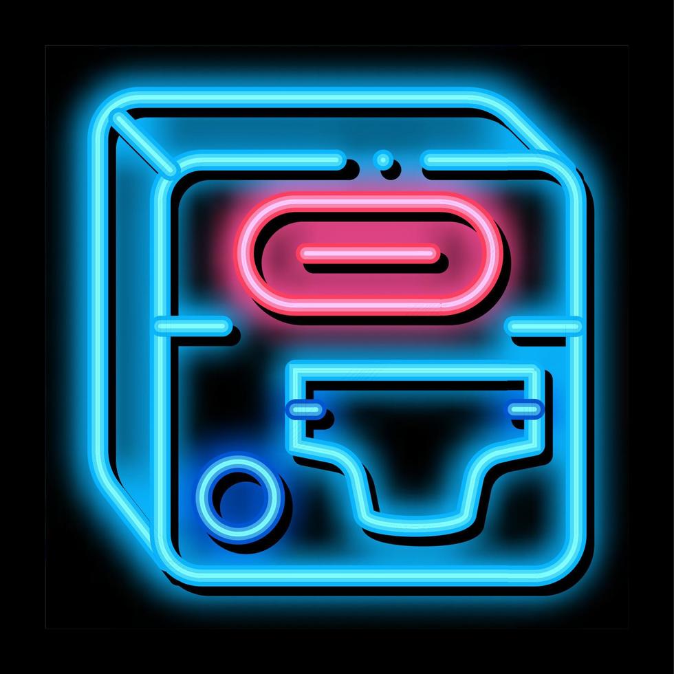 ilustração do ícone de brilho neon do dispositivo de fralda vetor