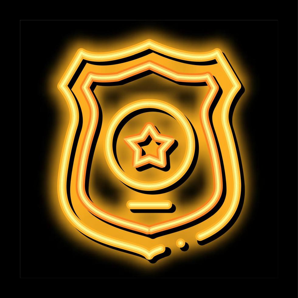 distintivo de policial ilustração do ícone de brilho neon vetor