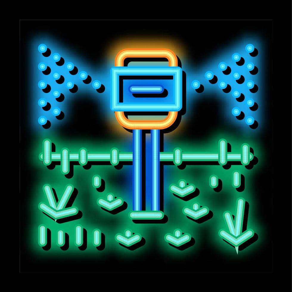 ilustração do ícone de brilho neon do pulverizador de gramado vetor