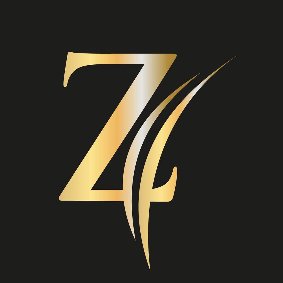 logotipo inicial da letra z do monograma com conceito de luxo vetor