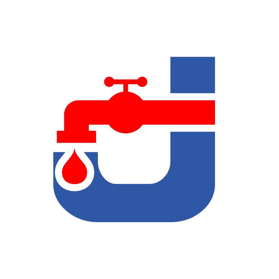 design de logotipo de encanador letra j. modelo de água de encanamento vetor
