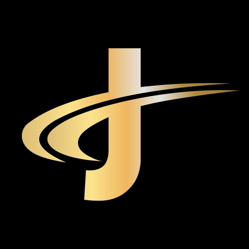 vetor de design de logotipo de letra j de monograma inicial com conceito de luxo