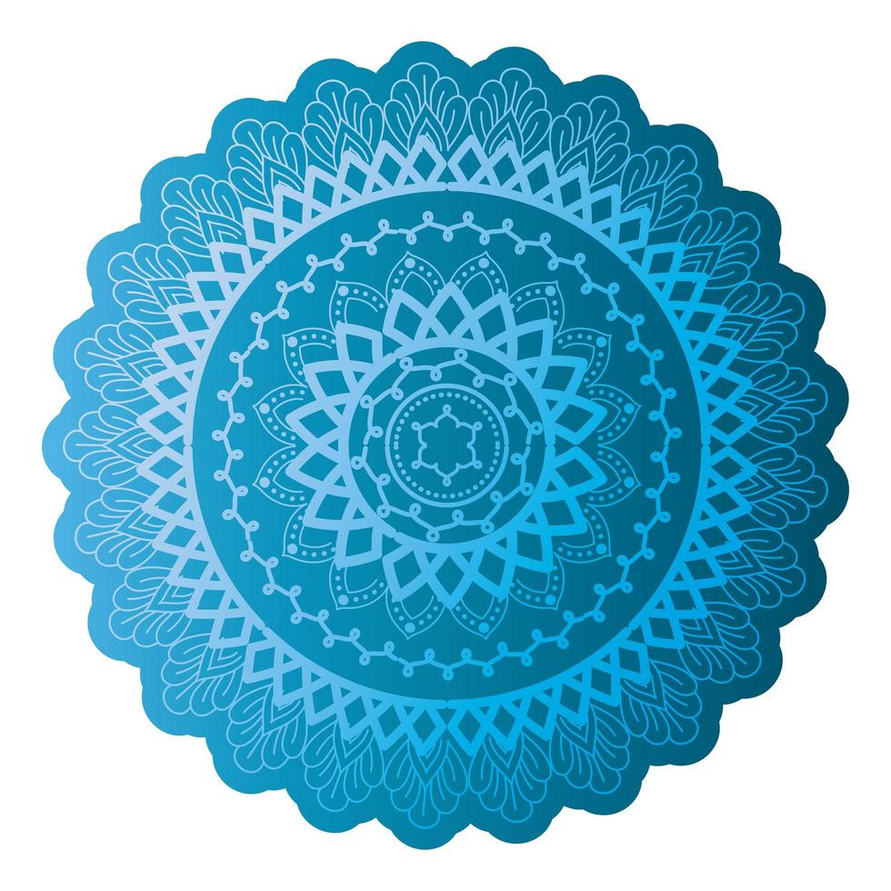 mandala de cor azul claro vetor