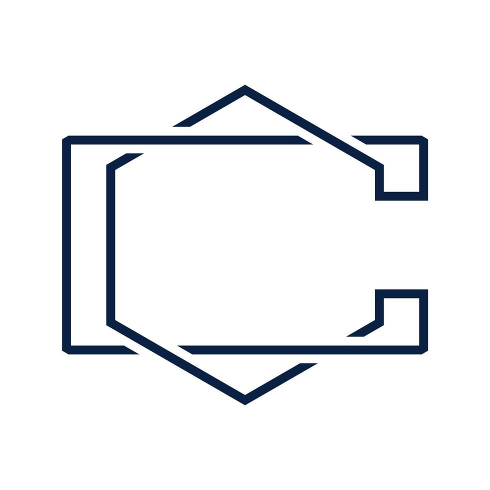 modelo de vetor de logotipo de monograma inicial simples moderno e mínimo em camadas da letra c