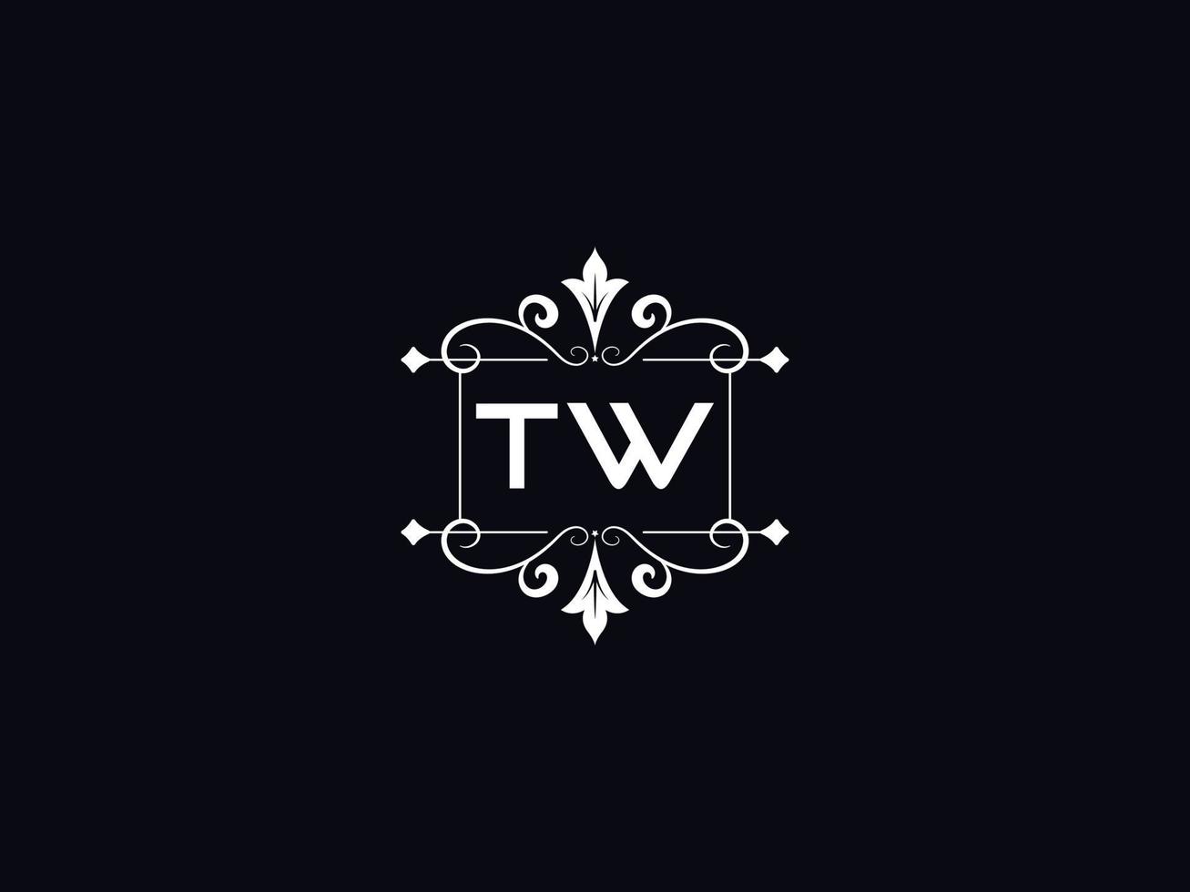 logotipo tw profissional, design de letras de logotipo de luxo minimalista tw vetor