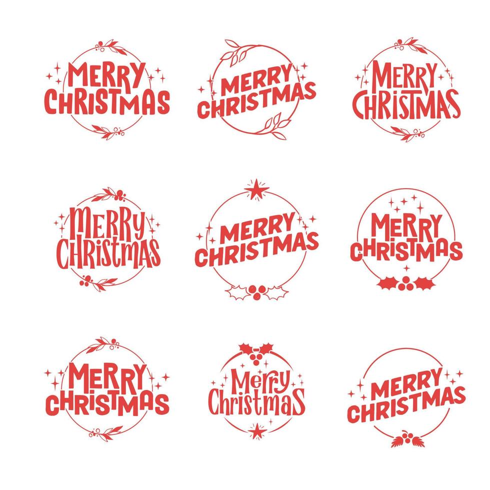 design de letras de feliz natal. distintivo de decoração de feriados de natal. vetor