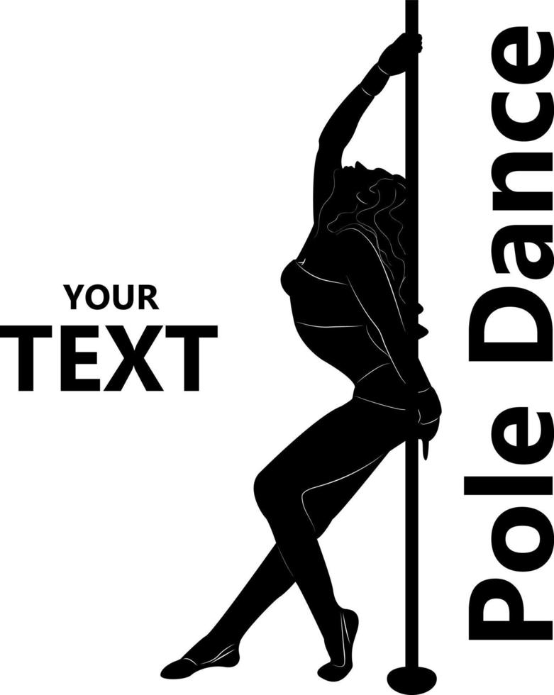 dança do poste. silhueta de uma menina e um poste em um fundo branco. logotipo. pilão. ginástica. vetor