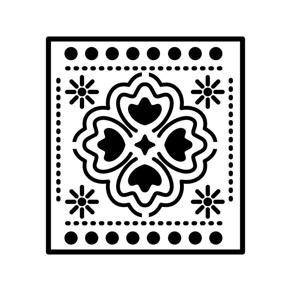 ícone de trevo mexicano com pequenos sóis vetor