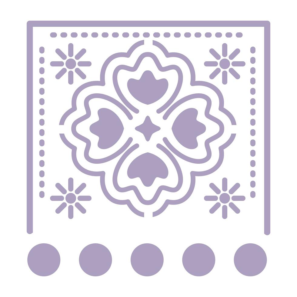 ícone de trevo roxo mexicano em fundo branco vetor