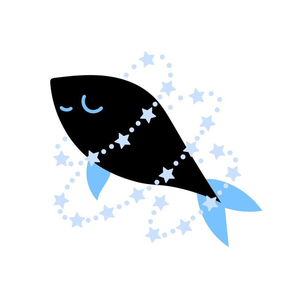 peixe com estrelas vetor
