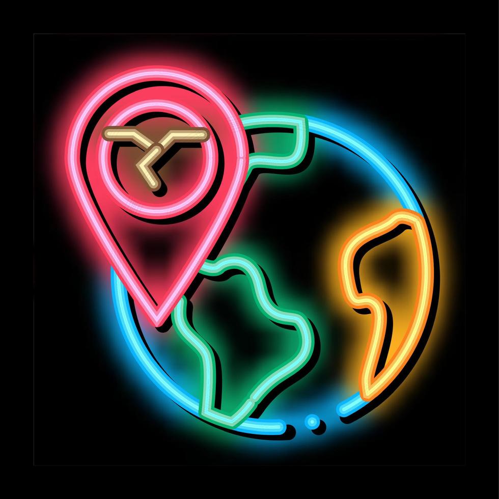 ilustração de ícone de brilho neon de geolocalização ertnkuake vetor