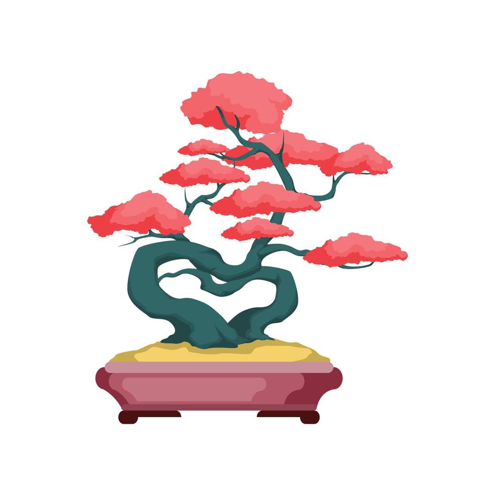 logotipo da árvore bonsai. projeto de ilustração vetorial de árvore bonsai vetor