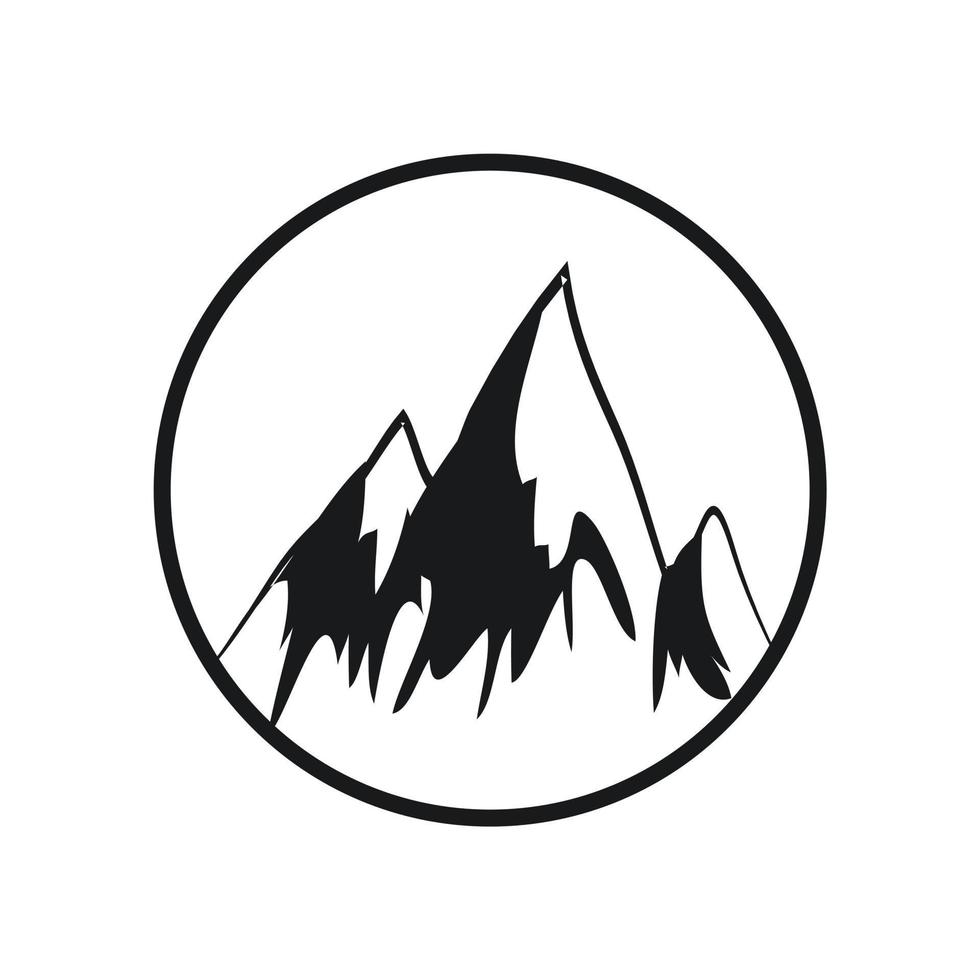 montanhas com modelo de vetor de logotipo de rio