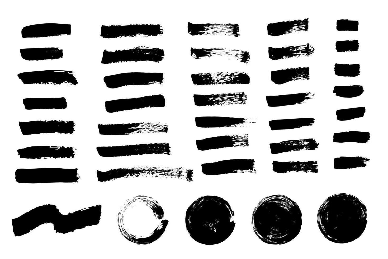 coleção de vetores pincel preto sobre fundo branco.