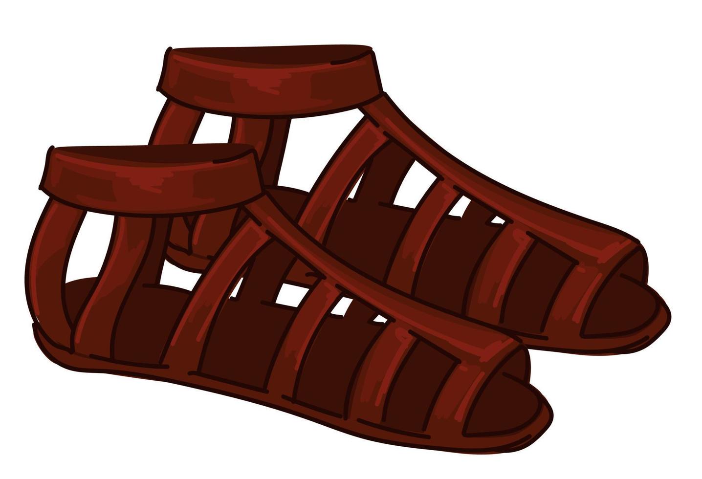 roupas maias antigas, sapatos de couro ou sandálias vetor