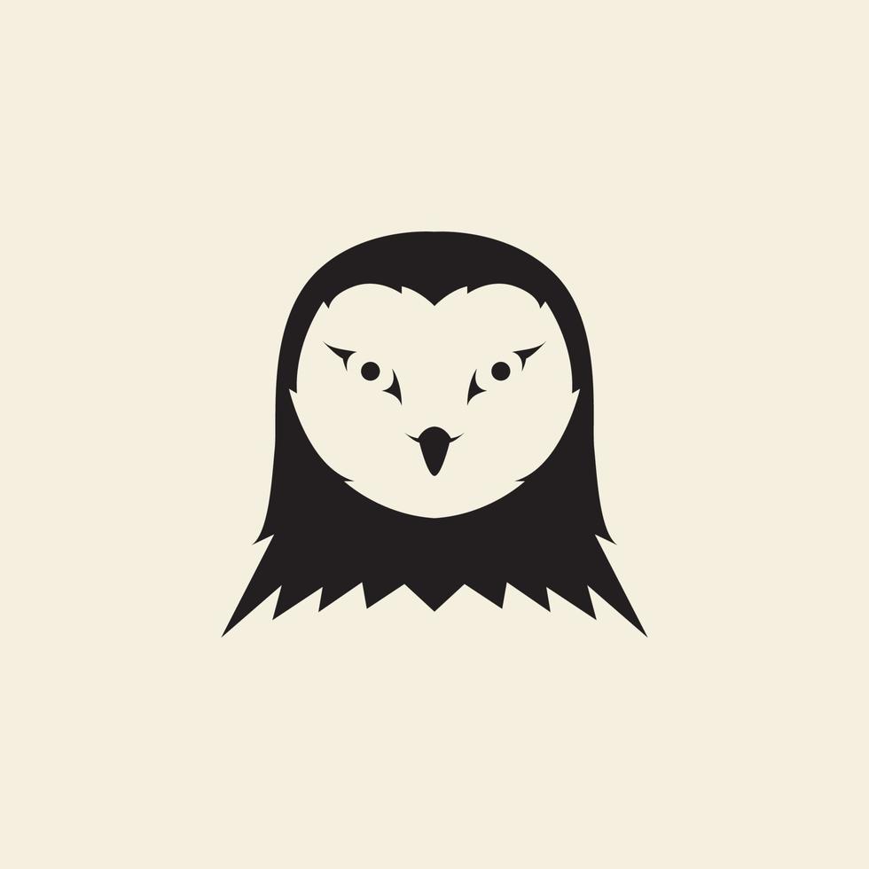 design de modelo de logotipo de conceito de cabeça de coruja para uma ilustração vetorial de empresa ou organização vetor
