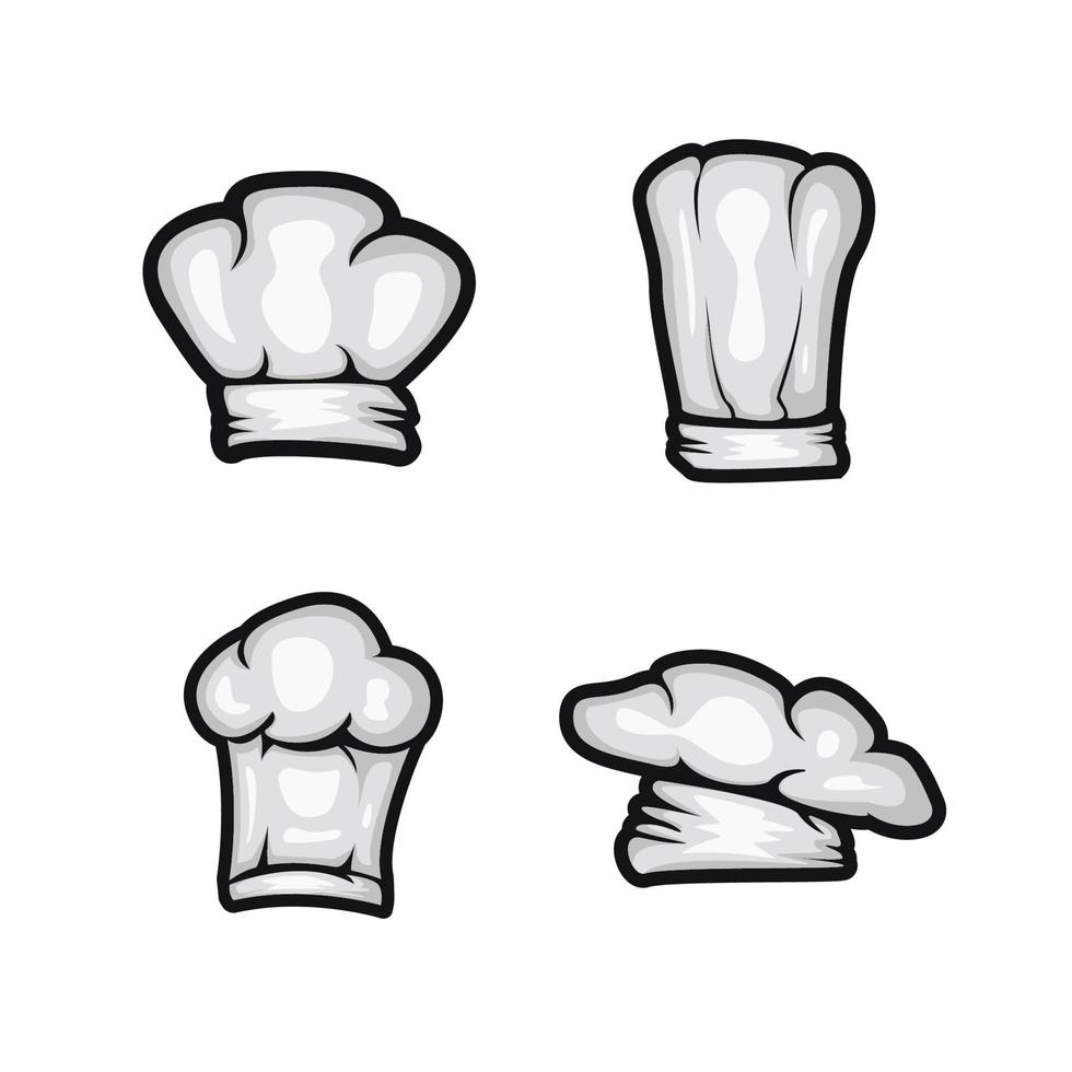 definir vetor de elemento dos desenhos animados de chapéu de chef com fundo transparente. boné de chef de restaurante, chef uniforme, ilustração de toque de cozinha