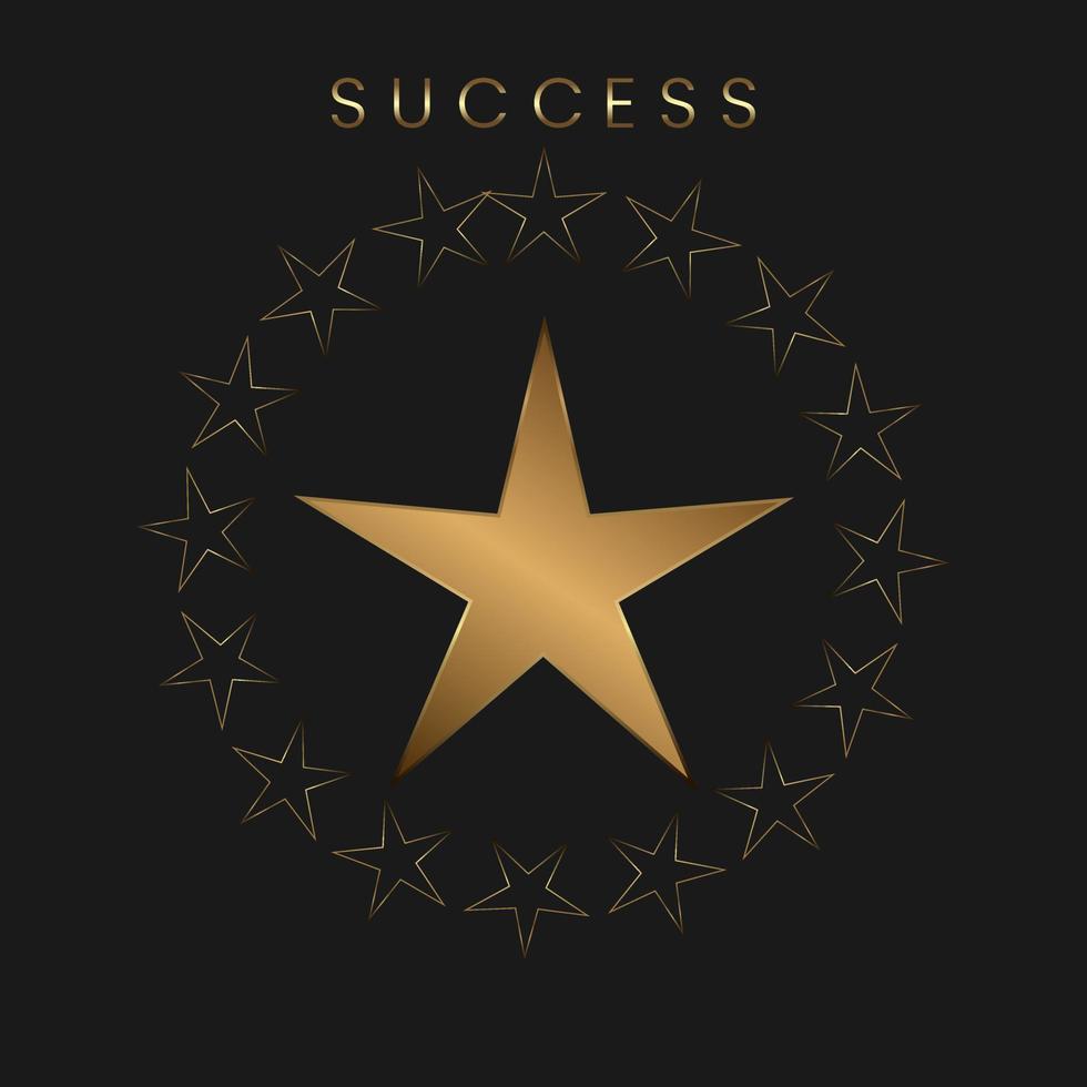 estrela metálica dourada de sucesso superior, a ilustração de design vetorial de estrela premium e símbolo de estrela superior de sucesso. um símbolo de sucesso, ilustração vetorial. vetor