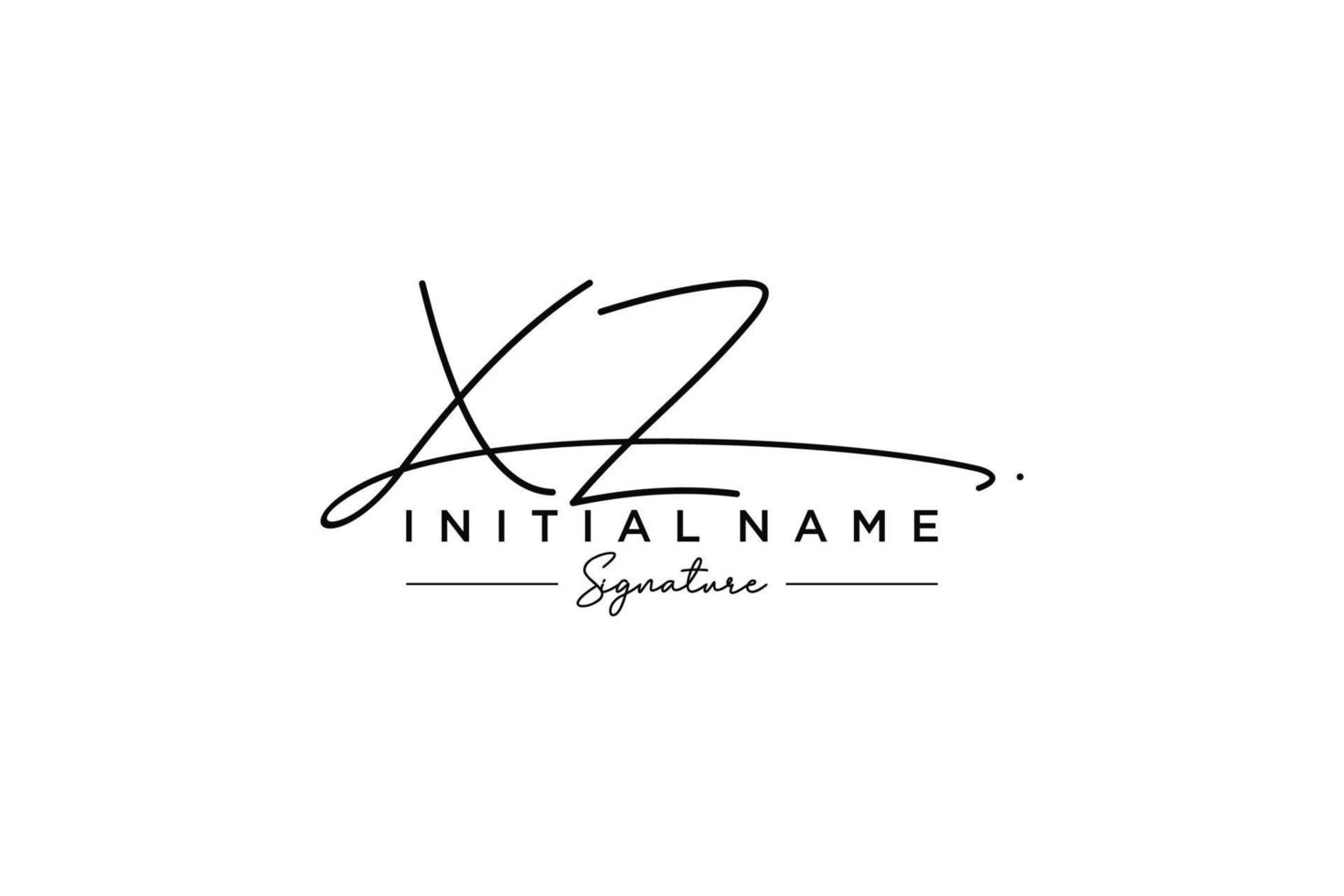 vetor de modelo de logotipo de assinatura xz inicial. ilustração vetorial de letras de caligrafia desenhada à mão.