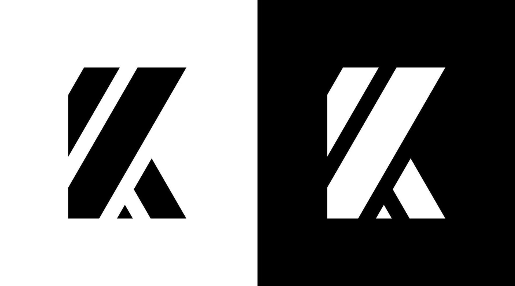 logotipo comercial monograma letra k inicial ícone preto e branco modelo de designs de estilo moderno minimalista vetor