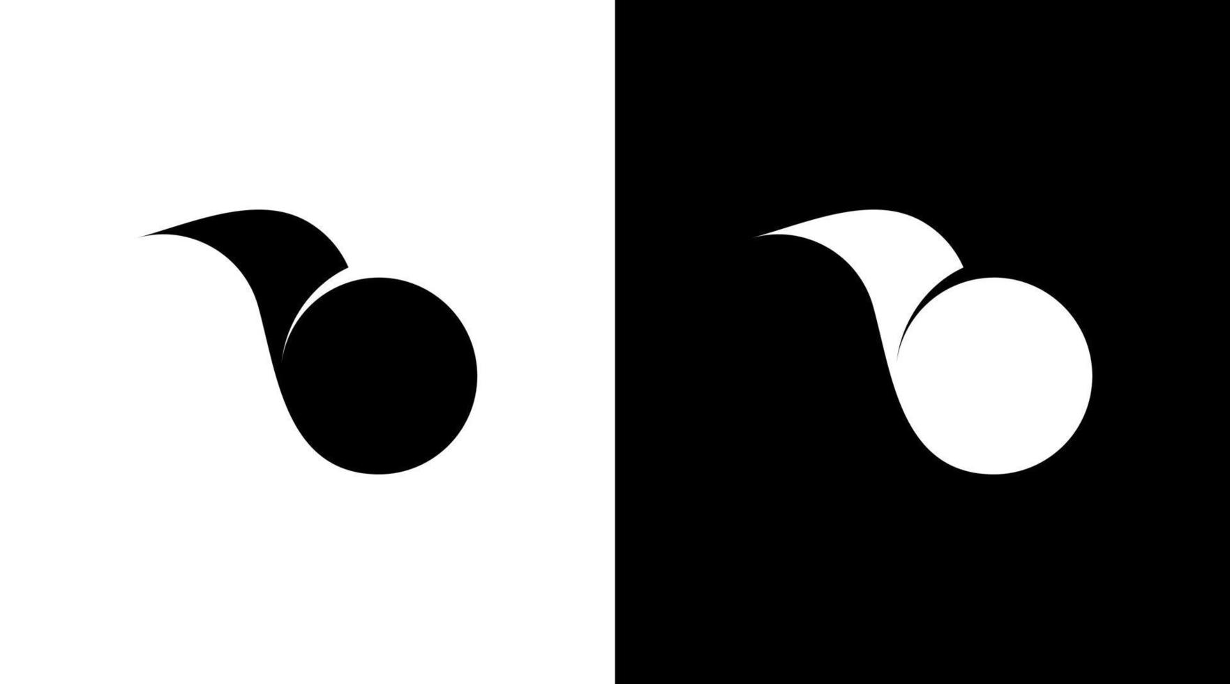 logotipo animal kiwi pássaro monograma letra b inicial ícone preto e branco ilustração modelos de designs de estilo vetor