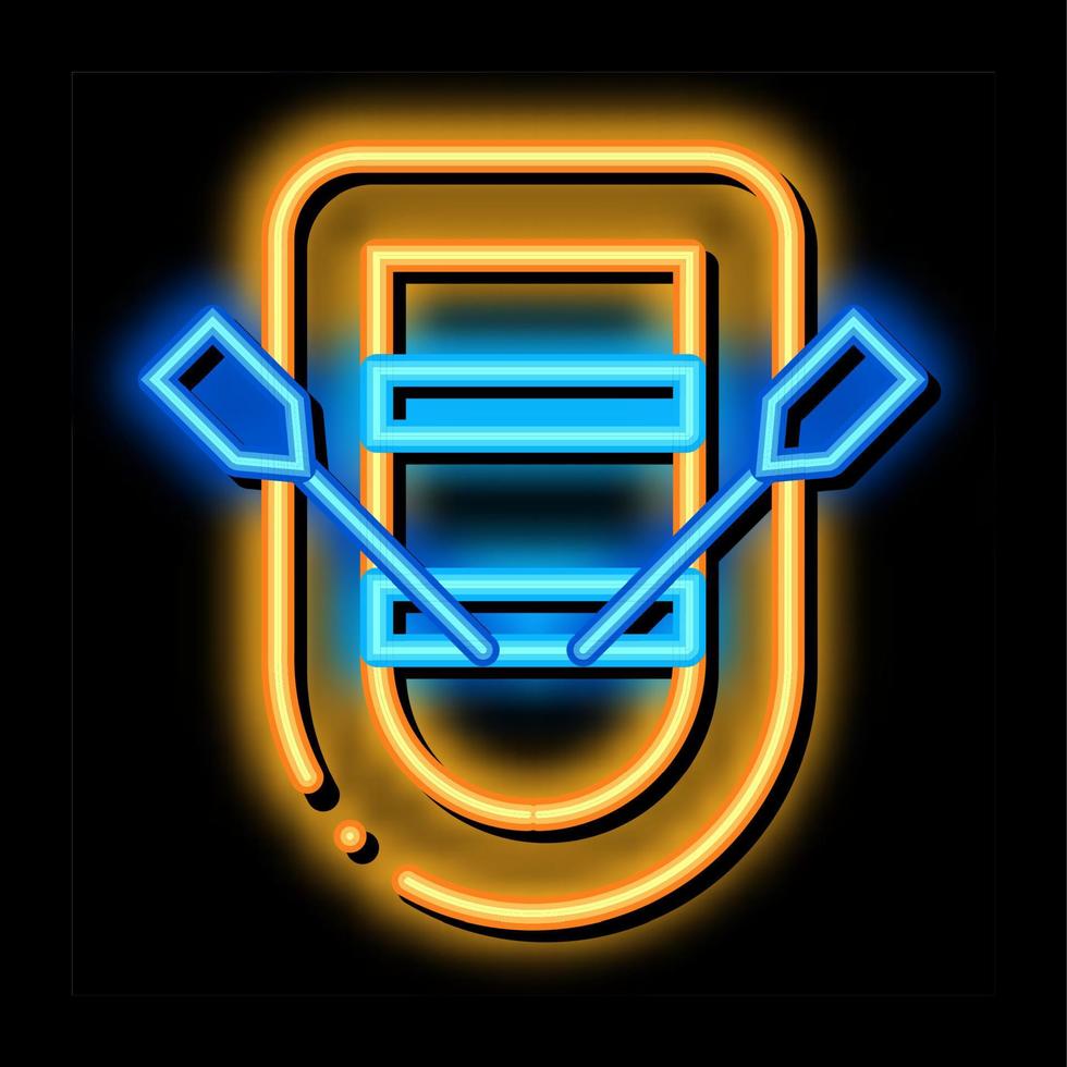 ilustração de ícone de brilho neon de barco à vela vetor