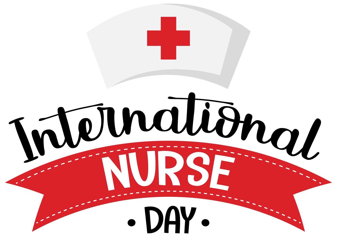 logotipo do dia internacional da enfermeira com boné de enfermeira vetor