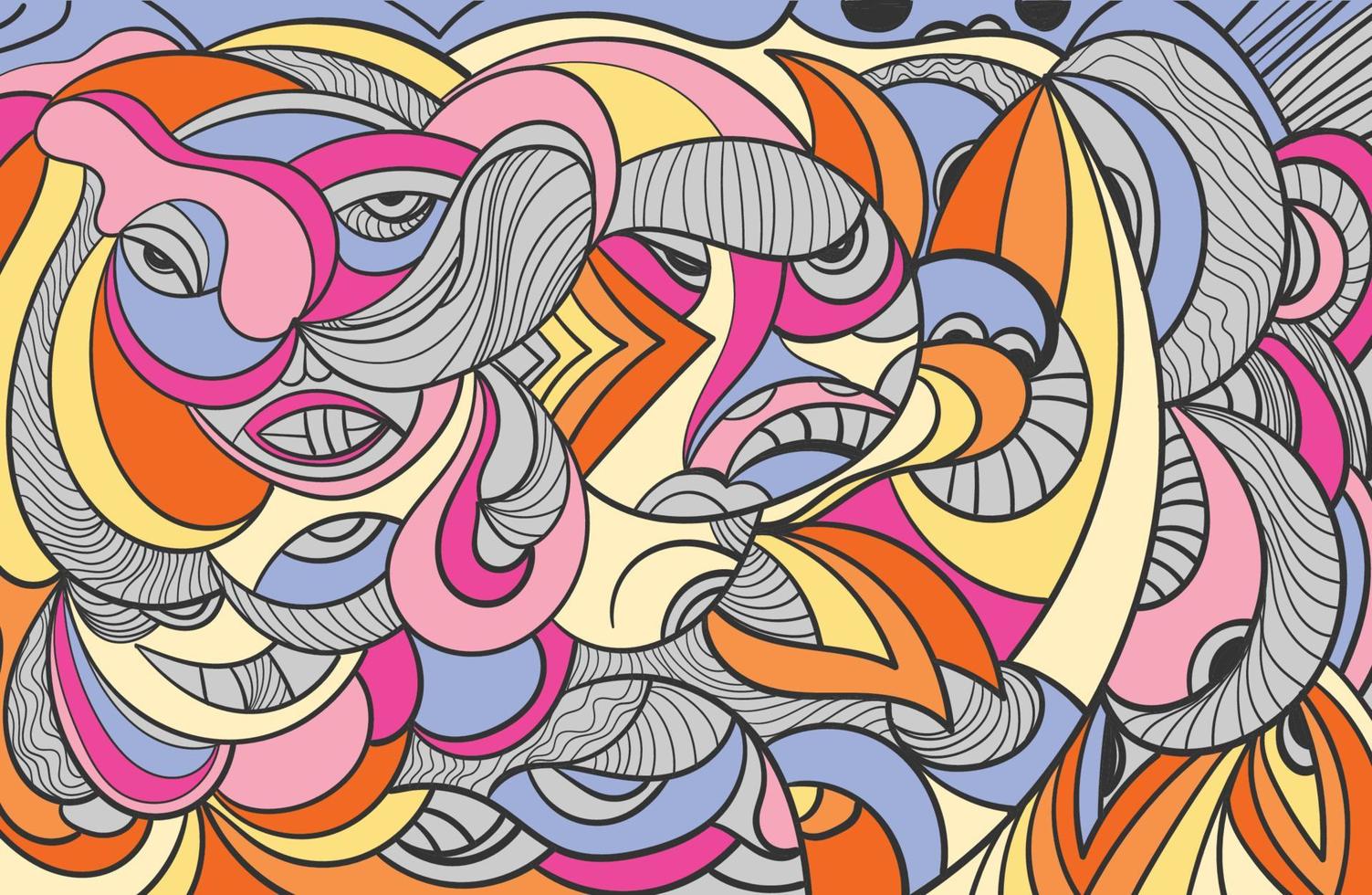 ilustração vetorial de arte colorida de rosto abstrato vetor