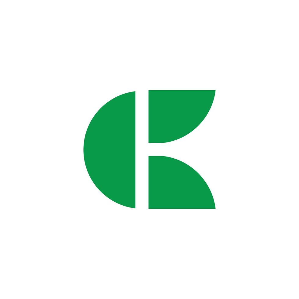 letra c vetor de logotipo de curva de folha verde simples
