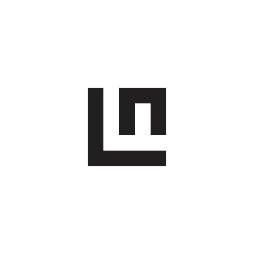 letra ln vetor de logotipo quadrado de linha geométrica simples