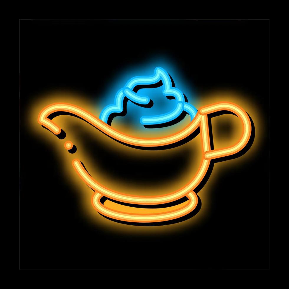 tigela de molho maionese ilustração do ícone de brilho neon vetor
