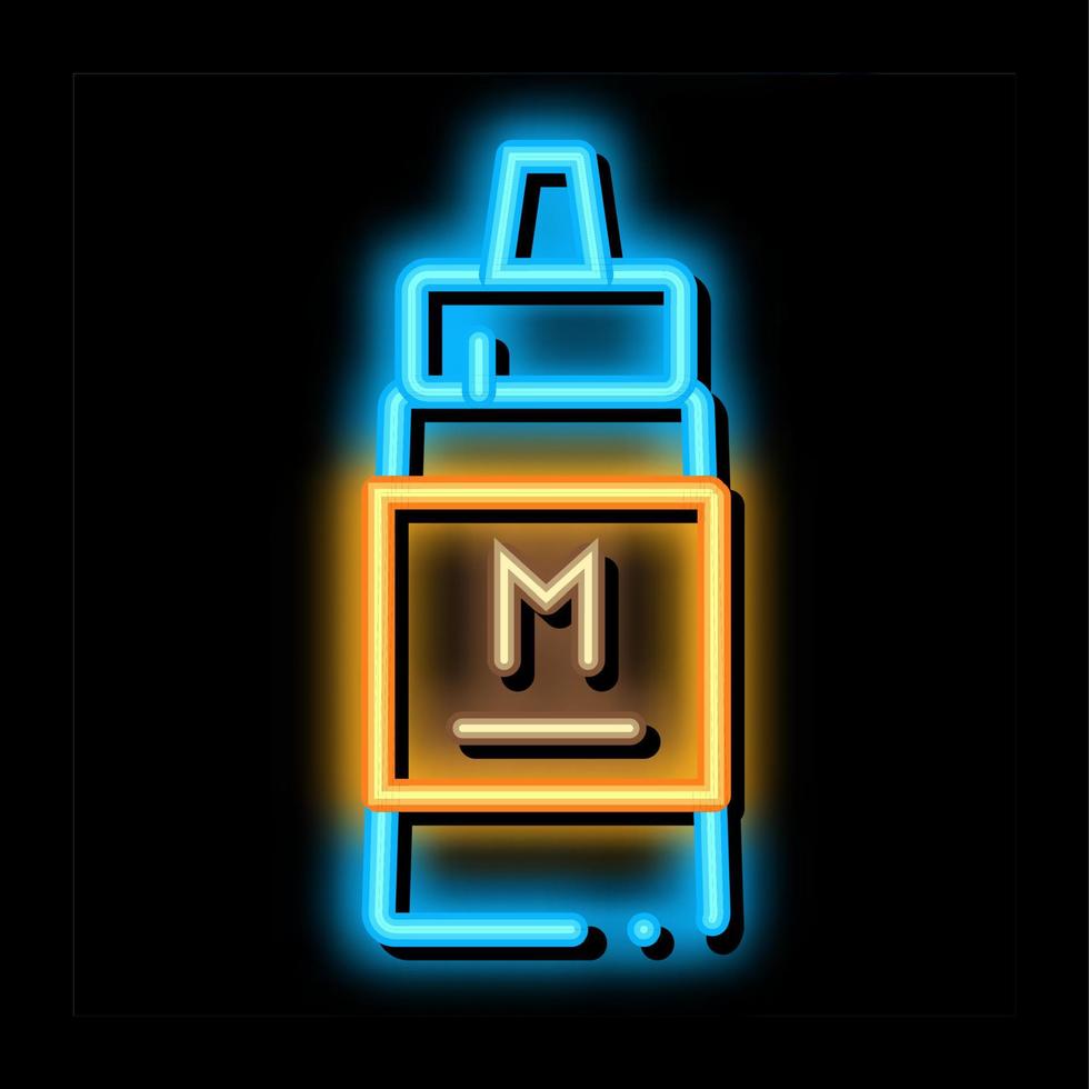 aperta a garrafa de molho de maionese ilustração do ícone de brilho neon vetor