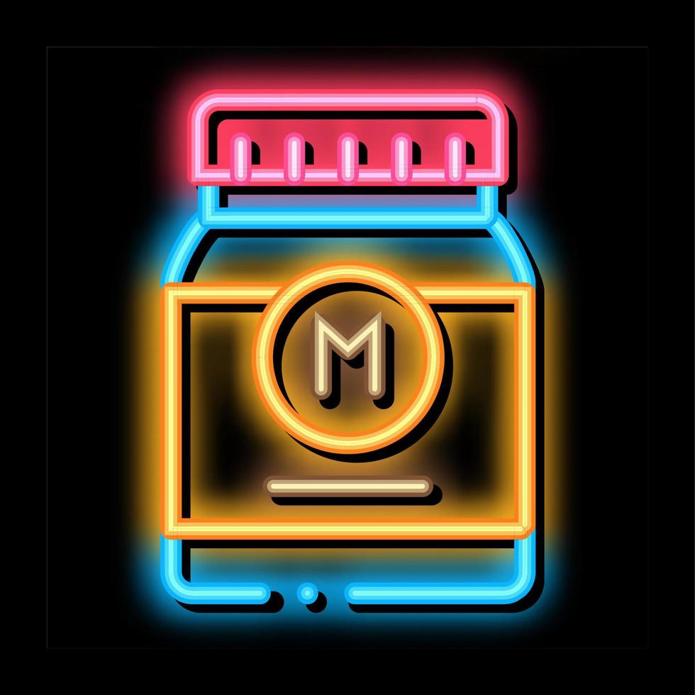 pote de molho de maionese ilustração do ícone de brilho neon vetor